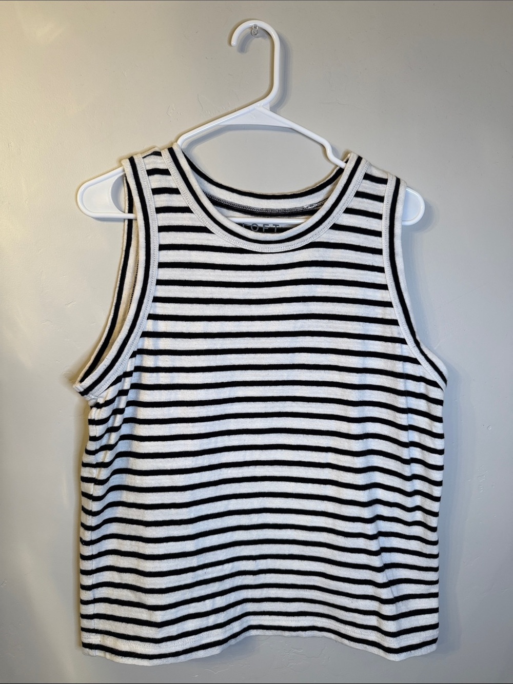 Striped Black and White Sleeveless Tank Top